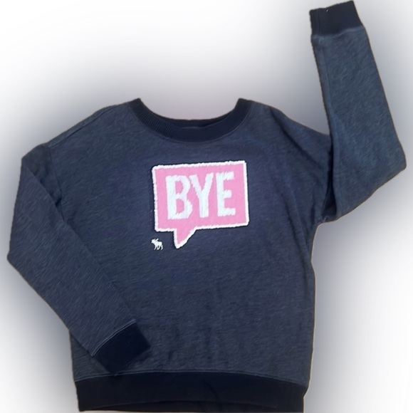 Abercrombie Kids Flip Sequin ‘HI’ and ‘BYE’ Sweatshirt - Picture 2 of 5